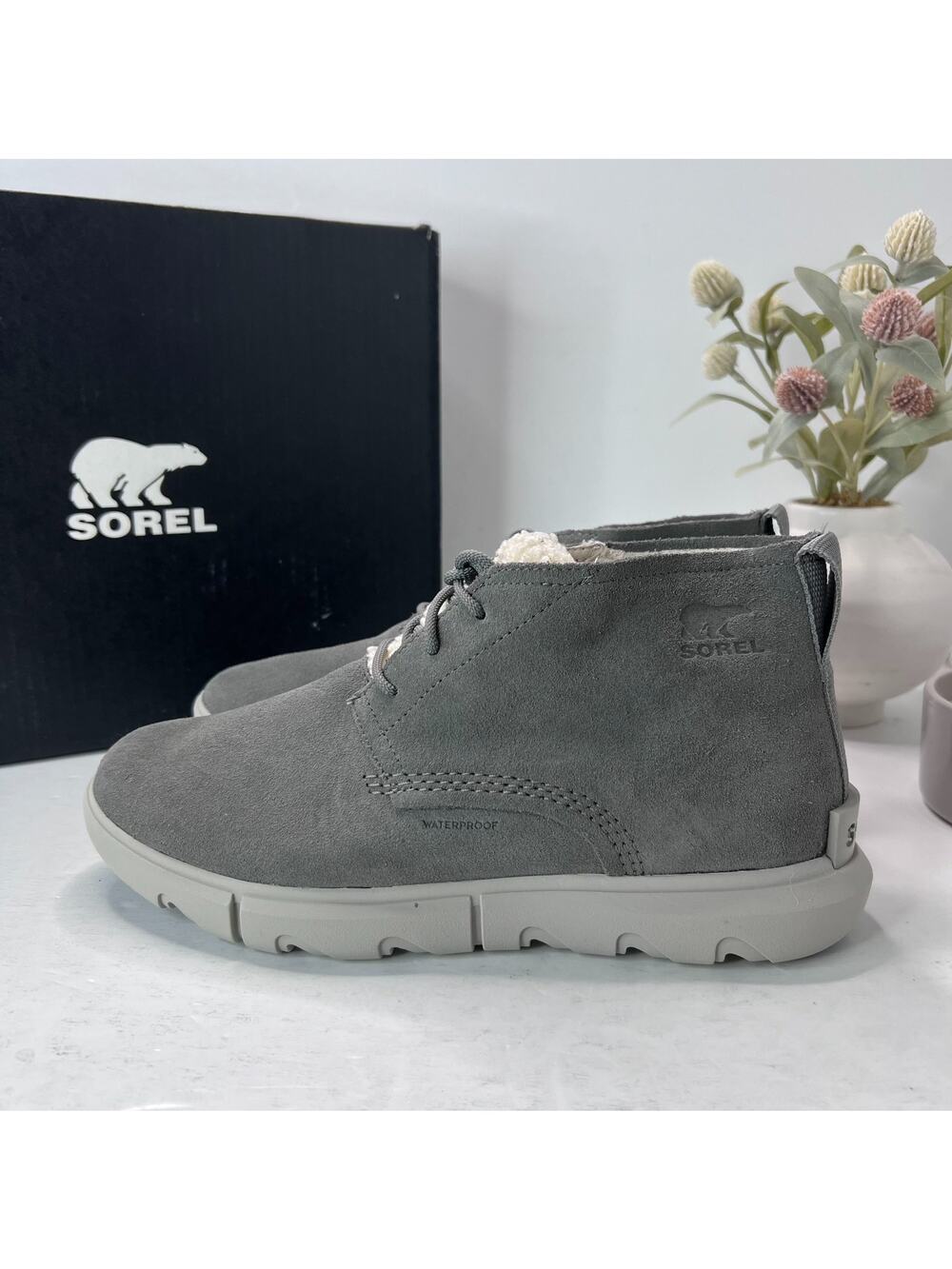Sorel Explorer Next Drift Waterproof Chukka Boots Lace Up Gray Women's 10 NWB